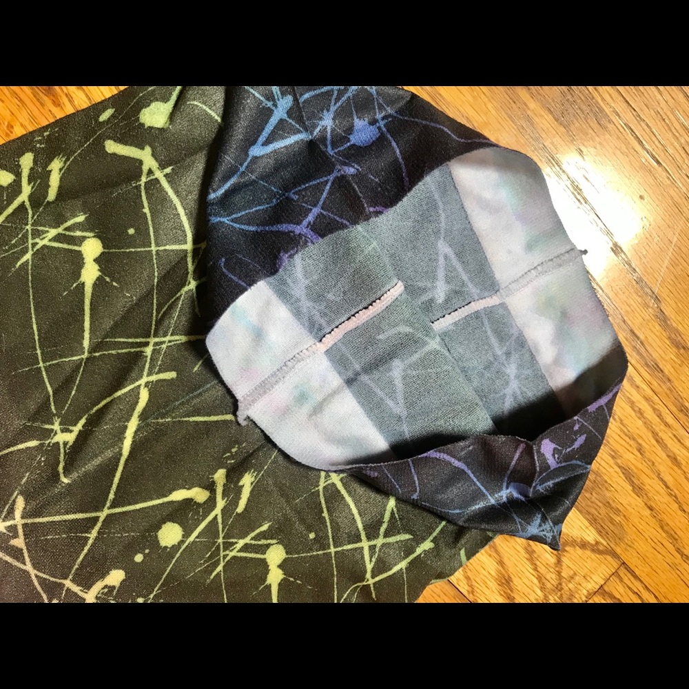 Neon paint splatter print opaque tights. New!  S/M - Picture 7 of 7